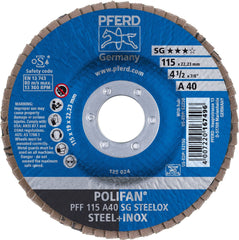 Pferd 62150 Polifan Flap Disc 4-1/2 Inches x 7/8 Inches Aluminum Oxide 40 Grit Type 27 Flat