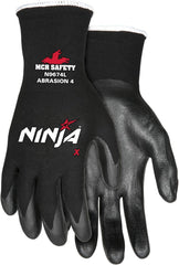 MCR Safety N9674M Ninja X Work Gloves, Bi-Polymer Palm, Medium, Black