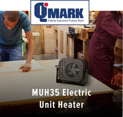 Marley MUH35 Self-Contained Unit Heater with Mounting Bracket for Factories, Garages, Warehouses, and Schools, 5000 Watt, 240 Volt, Gray