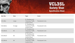 MCR Safety VCL3SLX2 Class 3 Polyester Solid Economy Safety Vest with 2-Inch Silver Reflective Stripe, Fluorescent Lime, 2X-Large