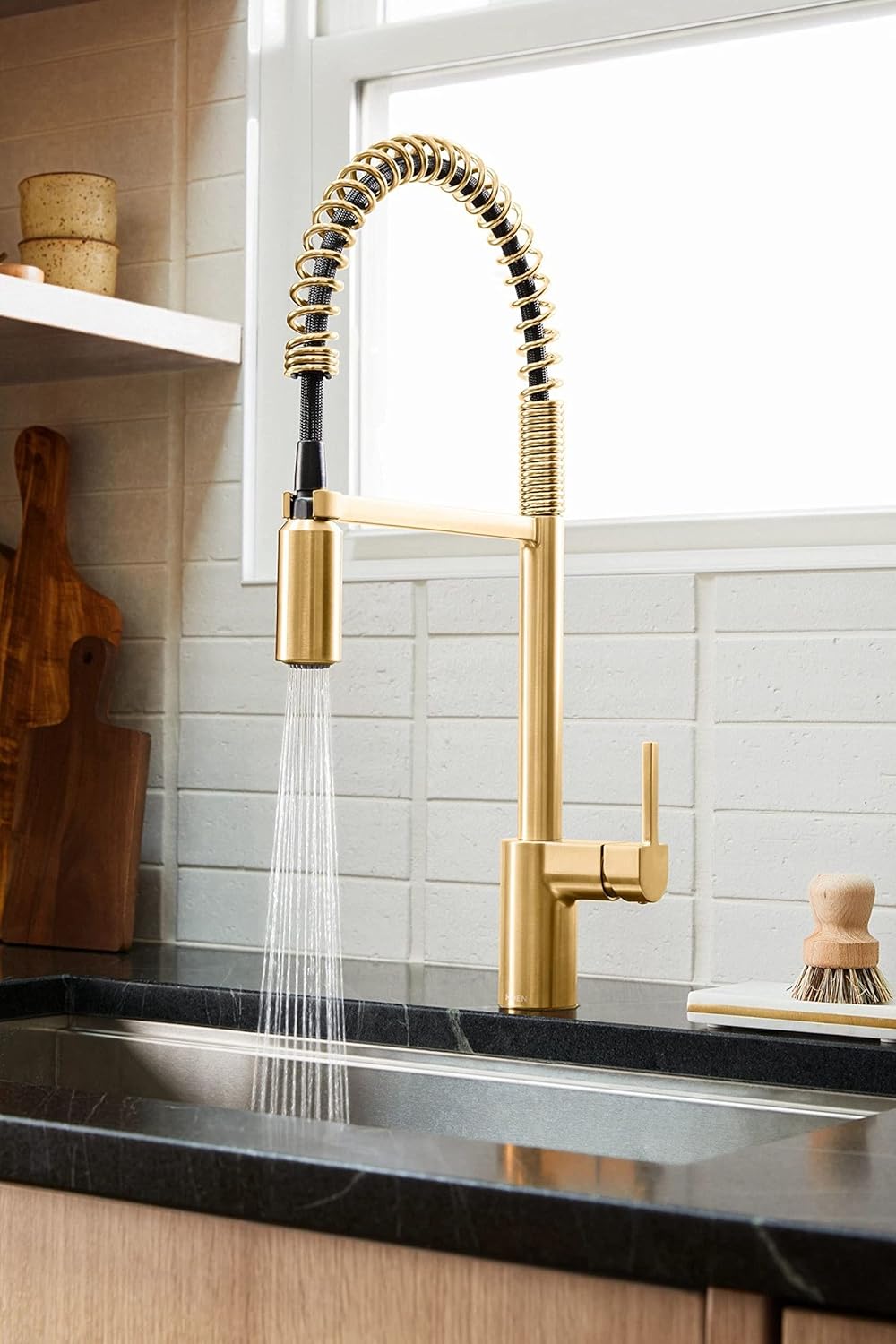 Moen 5923BG Align Brushed Gold One Handle Pulldown Kitchen Faucet