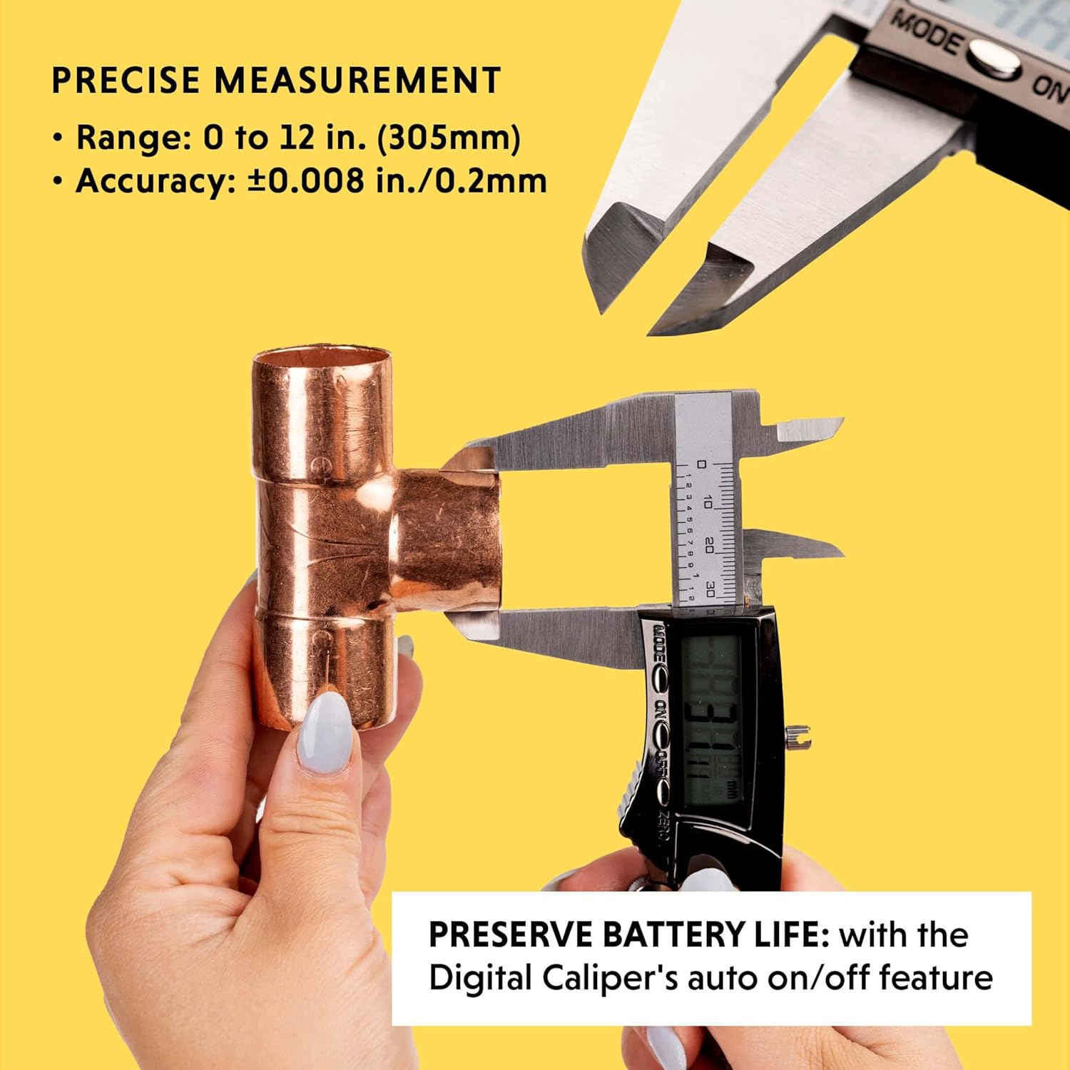 General Tools 147 Digital Caliper 6 Inches Precision Measuring Tool Stainless Steel Ruler