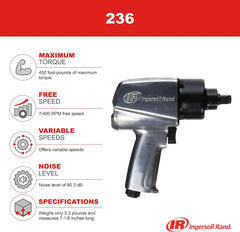 Ingersoll Rand 236 1/2-Inch Air Impact Wrench 450 Ft-Lbs Max Torque