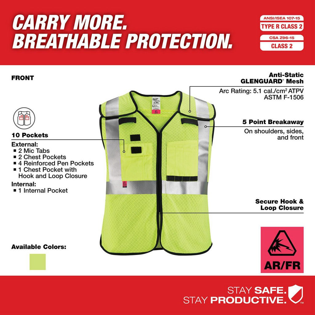 MILWAUKEE Milwaukee Tool 48-73-5211 High Visibility Breakaway Vest