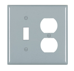 Pass & Seymour TP18GRY 2Gang Wall Plate Toggle Duplex Nylon Standard