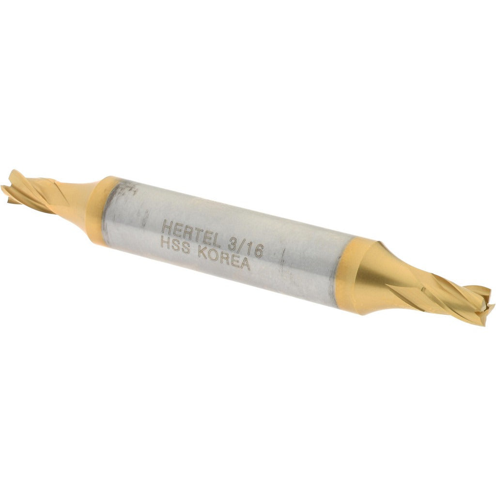 HERTEL Hertel E899921319 Square End Mill 3/16 in 4 Flute Hss Tin
