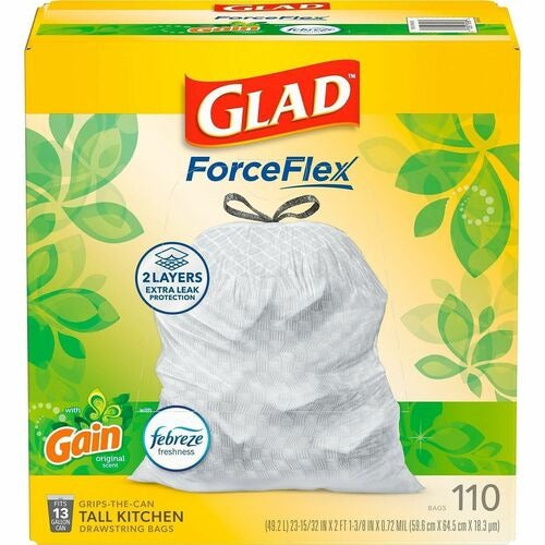 CLOROX Clorox Company CLO79114 Drawstring Trash Bags 13 Gal 110ct