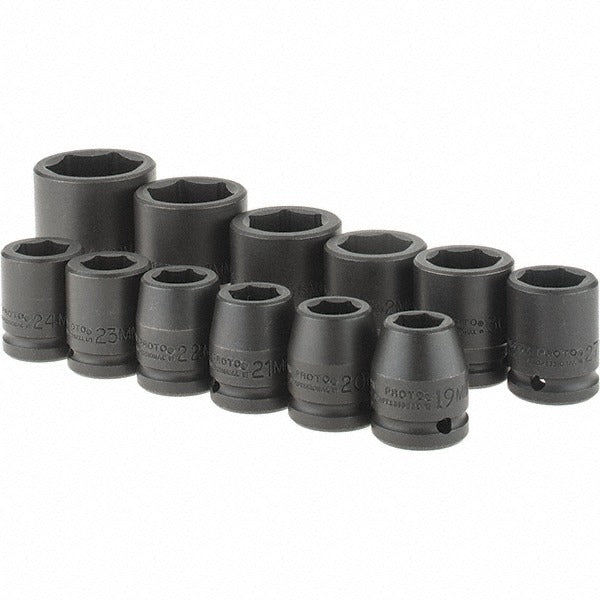 PROTO Proto J72105M Impact Socket Set 12 Pc 3/4 Drive Metric