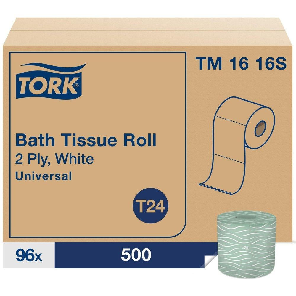 TORK Tork TM1616S Universal 2-Ply Toilet Paper 500 Sheets Roll (96/Case) SCA-TM1616