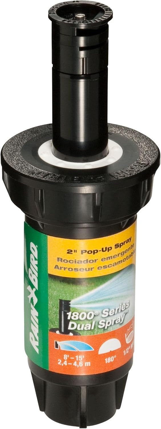 RAIN BIRD Rain Bird 1802HDS professional dual spray pop-up sprinkler 2 in pop-up height (180Â° half circle)