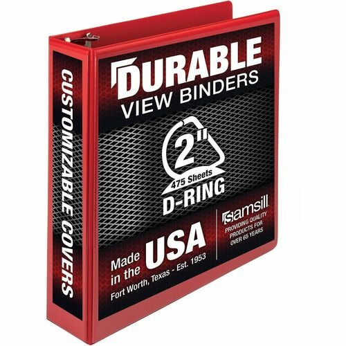 SAMSILL Samsill SAM16463 D-ring View Binder 2 Inch Red