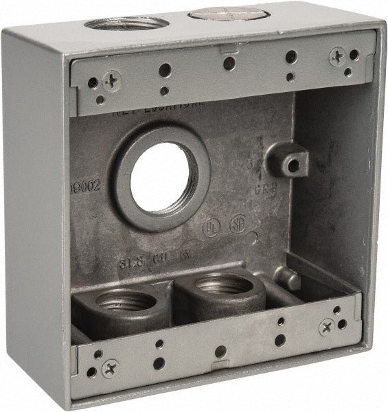 THOMAS & BETTS Thomas Betts 2IH5-2 Aluminum Square Outlet Box 2 Gang