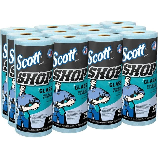 KIMBERLY-CLARK Kimberly-Clark KCC32896 Scott Glass Cleaning Towels (8.6 x 11 inches, 90 sheets/roll, 12 rolls/carton)