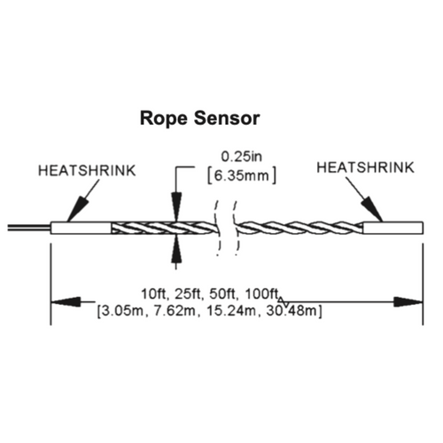 BAPI Bapi BA/RR25 Remote Rope Sensor (25 ft Plenum Cable) BA/RR25
