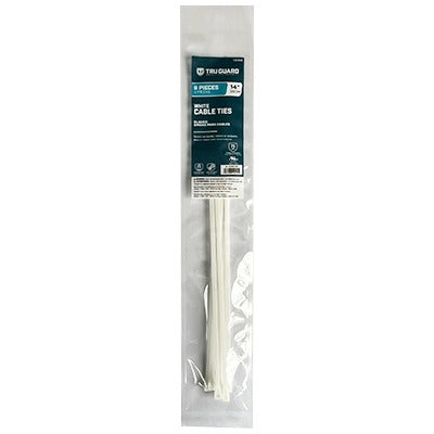 TRUGUARD Ironcube Works NL-5X350-8W 14 in White Nylon Cable Ties 8 Pack