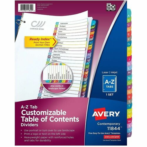 AVERY Avery AVE11844 Ready Index Dividers 26 Tab A-z