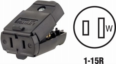 LEVITON Leviton Mfg Co 017-00102-0EP 15A Cord Connector Nema 1-15R