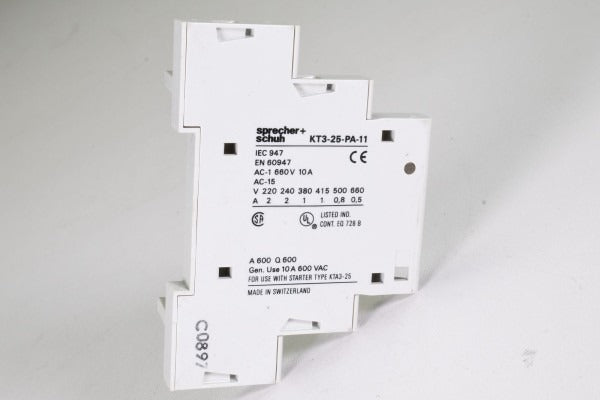 SPRECHER & SCHUH Sprecher & Schuh KT3-25-PA-11 Auxiliary contact 10 A (2 pole) KT325PA11