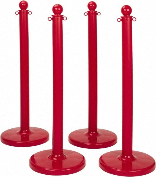 PRO-SAFE Pro-safe STN-POL-RED-4D Retractable Barrier Post 4 Pack