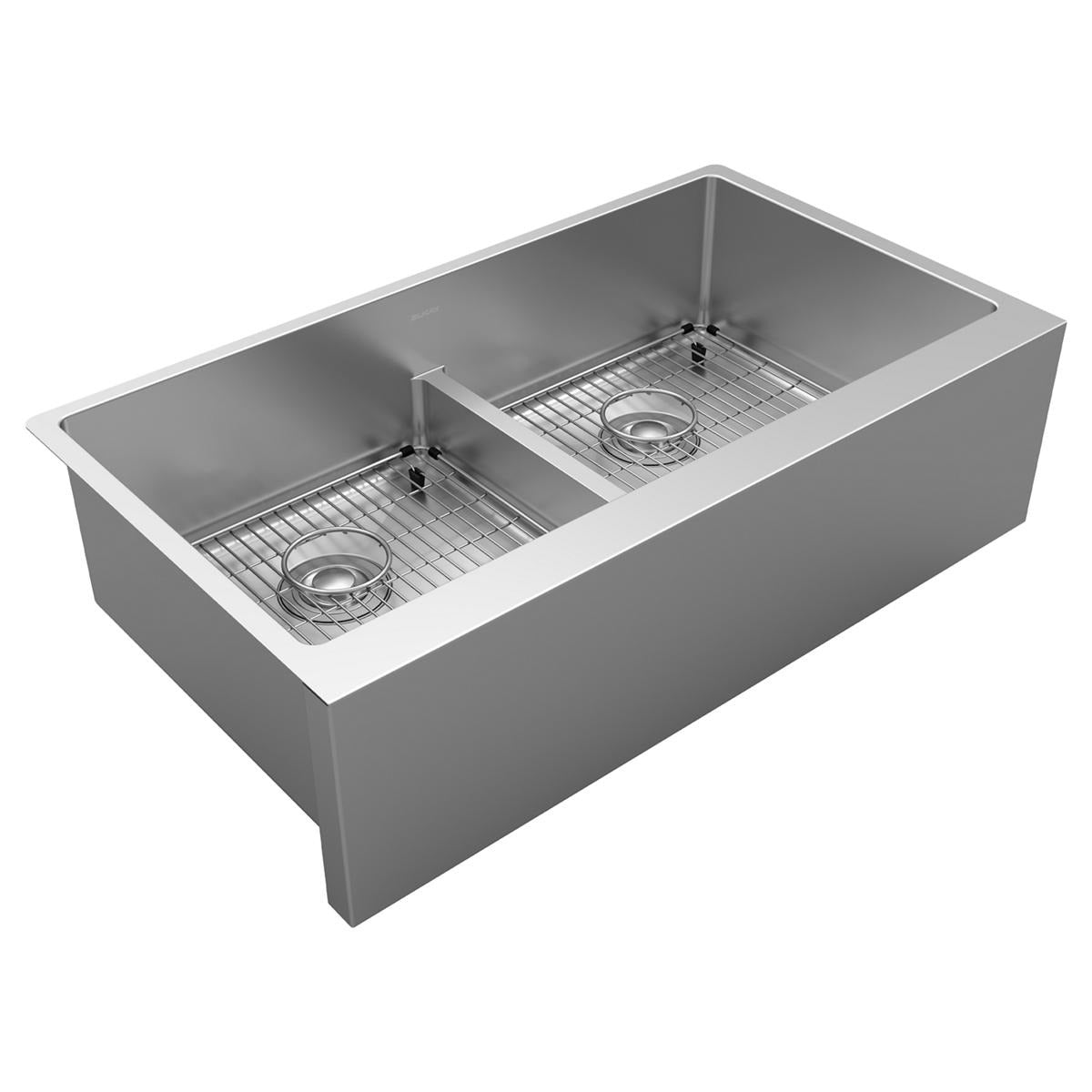 BSC PREFERRED Bsc Preferred EFRUFFA3417DBG Double Bowl Farmhouse Sink Kit