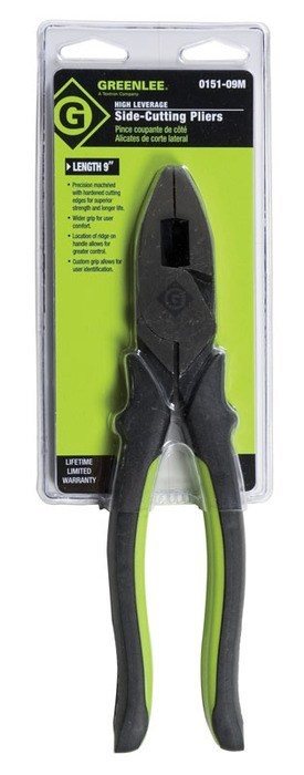 Greenlee 0151-09M 9-3/8 Inch High Leverage Side Cutting Pliers