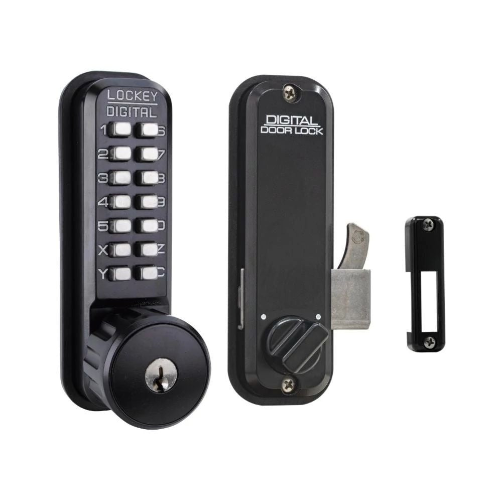 LOCKEY Lockey 2500JBMGKA Keyless Hook Bolt Lock Jet Black Marine Grade