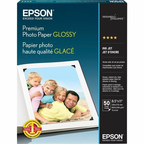 EPSON Epson EPSS041667 Premium Glossy Photo Paper 8.5x11 50 Pack
