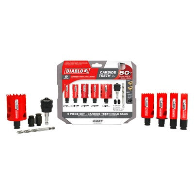 DIABLO Freud DHS09SGPCT 9-piece Carbide Hole Saw Set