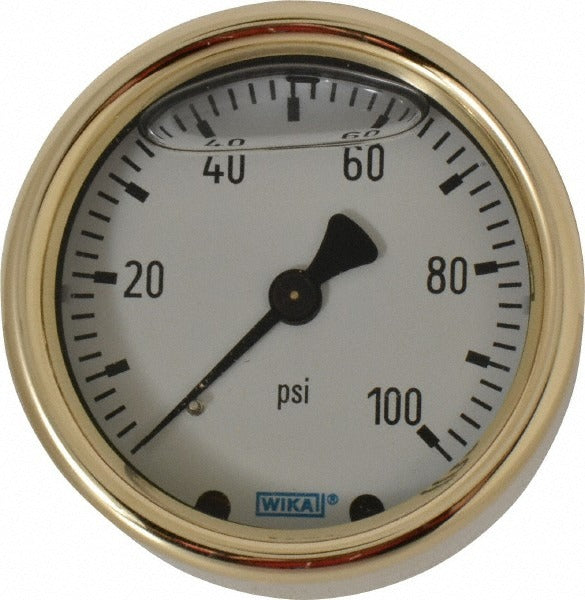 WIKA Wika 9318178 Pressure Gauge 0-100 Psi 2.5 in Dial Back Mount