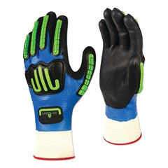 SHOWA 377IPM-07 Full Nitrile Coated Work Glove with Impact Protection, Hi-Vis, Medium