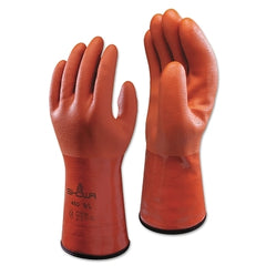 Showa 460L-09 Size 9 Orange Atlas 12 inches Seamless Yellow Acrylic Lined Double-Dipped PVC Fully Coated Gloves