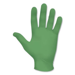 SHOWA 6110PFXS 9-1/2 in Powder Free Unlined Nitrile Disposable Gloves Green Size XS 100PK