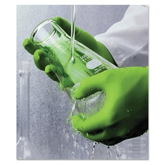 SHOWA 7705PFT-L Disposable Nitrile Gloves Powder Free Large Fluorescent Green