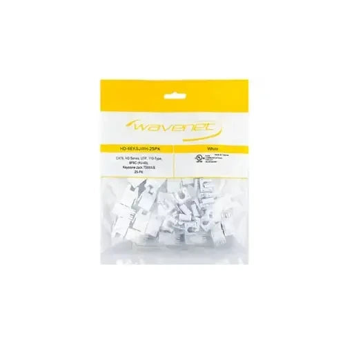 WAVENET Wavenet HD-6EKSJWH-25PK Cat6 HDJ Series Jack 25 Pack