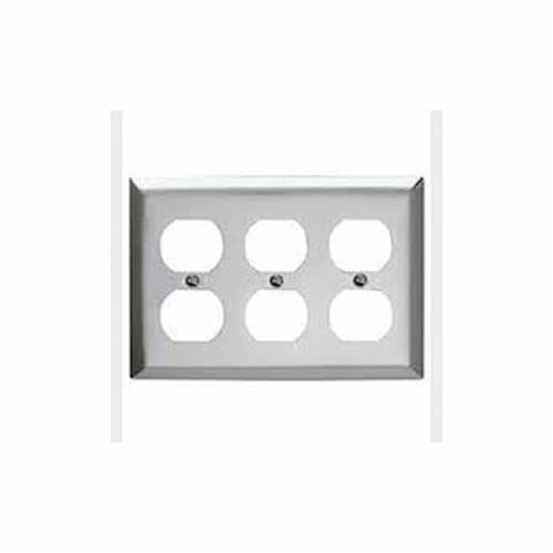 MULBERRY METAL PRODUCTS Mulberry Metal Products 97103 Standard receptacle wallplate (3-gang, 4-1/2 in H x 6-3/8 in W)