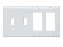 Legrand SP2262W Pass & Seymour SP2262-W Standard Combination Wall Plate, 2 Toggle / 2 Decorator