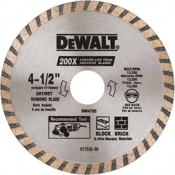 DEWALT Dewalt Accessories DW4725 Diamond Masonry Blade 4.5 in 5 Pack