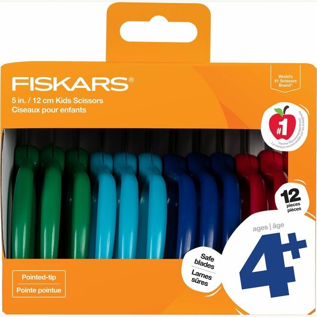 FISKARS Fiskars FSK1067002 5 inches Pointed-tip Kids Scissors 5 in Blade Length (12/Pack)