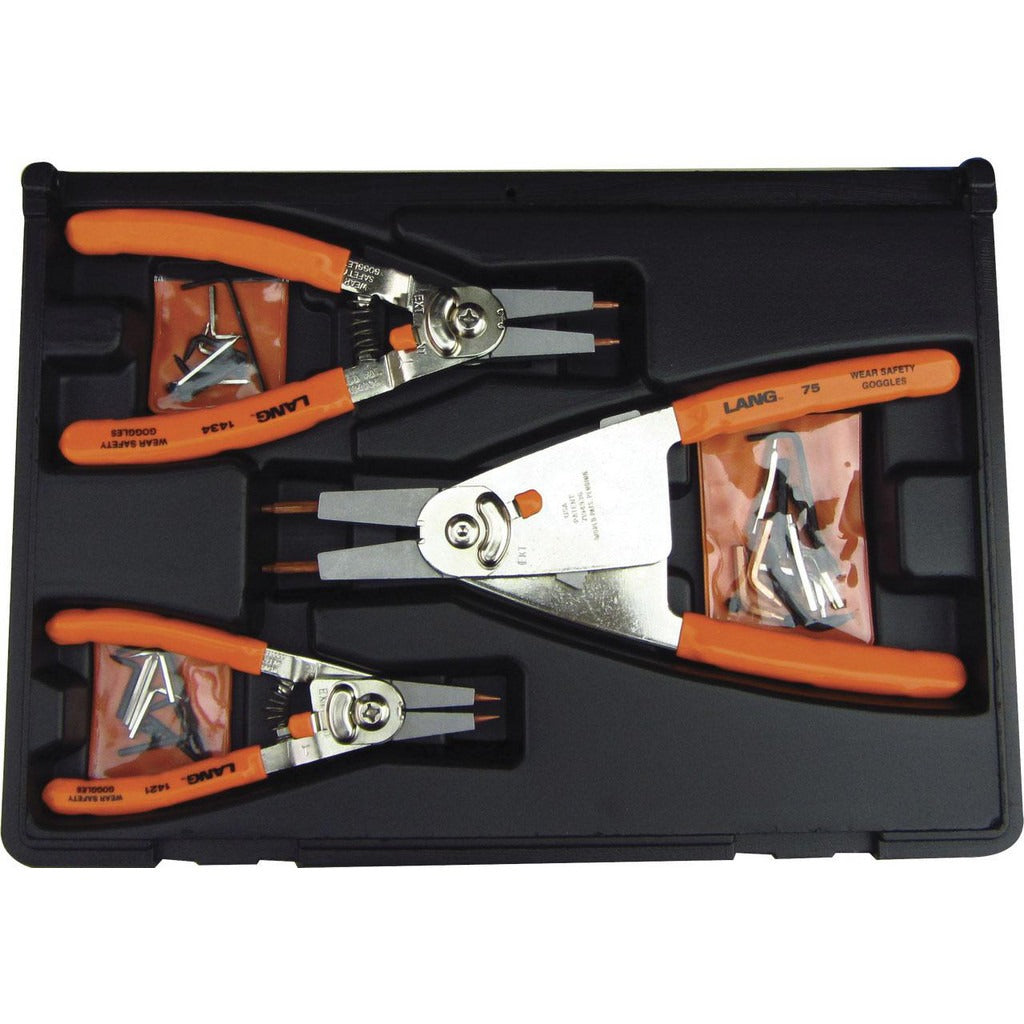 LANG Lang 1465 Retaining Ring Pliers Internal External Kit