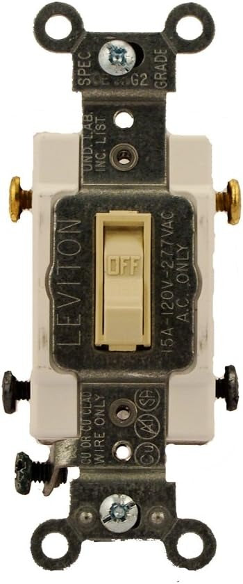 LEVITON Leviton 54502-2I Toggle Framed Double-Pole AC Quiet Switch 15 Amp 120/277 Volt (1 Pack) 54502-2I