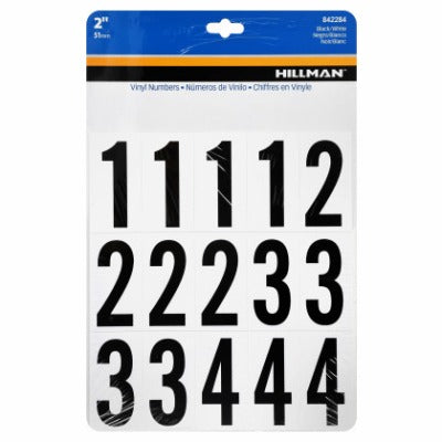 HILLMAN Hillman Fasteners 842284 Vinyl Number Set 2 in Black White