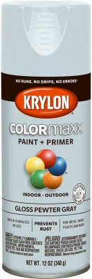 KRYLON Krylon K05531007 Pewter Gray Gloss Spray Paint 12 Oz