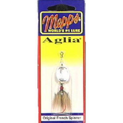 TRUE VALUE 0135-0180 Mepps Spinner, Aglia, Silver/Brown Fly With Treble Hook