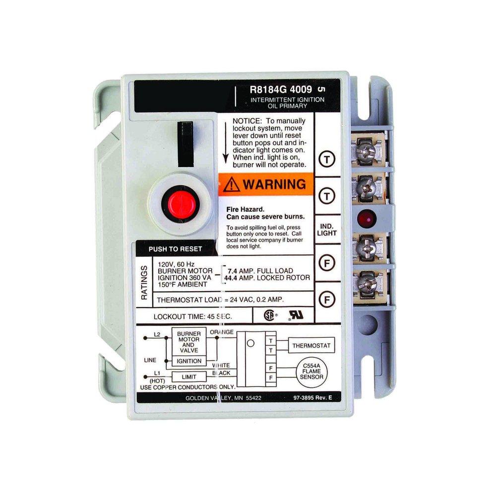 Resideo R8184G4066 Protectorelay 240V Oil Burner Control with 15 Seconds Lock Out Timing