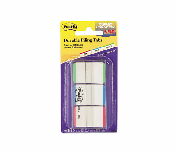 3M 3M MMM686LGBR Post-it Durable Tabs (1.50 in x 1.00 in, 66/Pack)