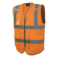 Pioneer V1023850U-XL 6958U/6959U Hi-Vis Solid Multi-Pocket Safety Vest X-Large Orange