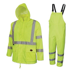 Pioneer V1080360U-4XL Oxford PVC Hi Viz Rain Suit, 4X-Large