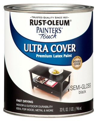 RUST-OLEUM Rust-oleum 1974-502 Semi-gloss Black Latex Paint 1 Qt