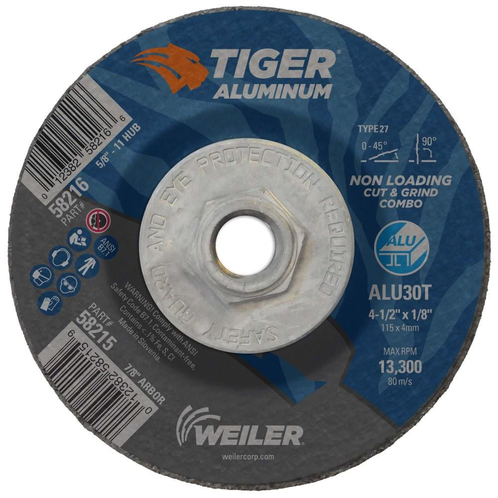 WEILER Weiler 58216 Type 27 Cutoff Wheel 4-1/2 in Aluminum Oxide