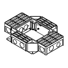 Wiremold RFB4-SS 13-5/8 x 10 x 2-7/16 Shallow Stamped Steel Recessed Floor Box